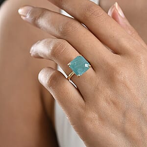 Luxoro Premium Grandidierite 8.60 ctw Timeless Solitaire Ring in 10K Yellow Gold (Size 10.0)