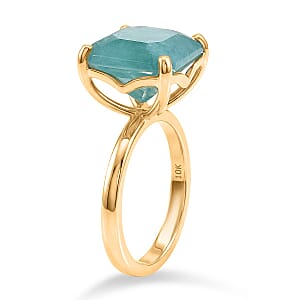 Luxoro Premium Grandidierite 8.60 ctw Timeless Solitaire Ring in 10K Yellow Gold (Size 5.0)