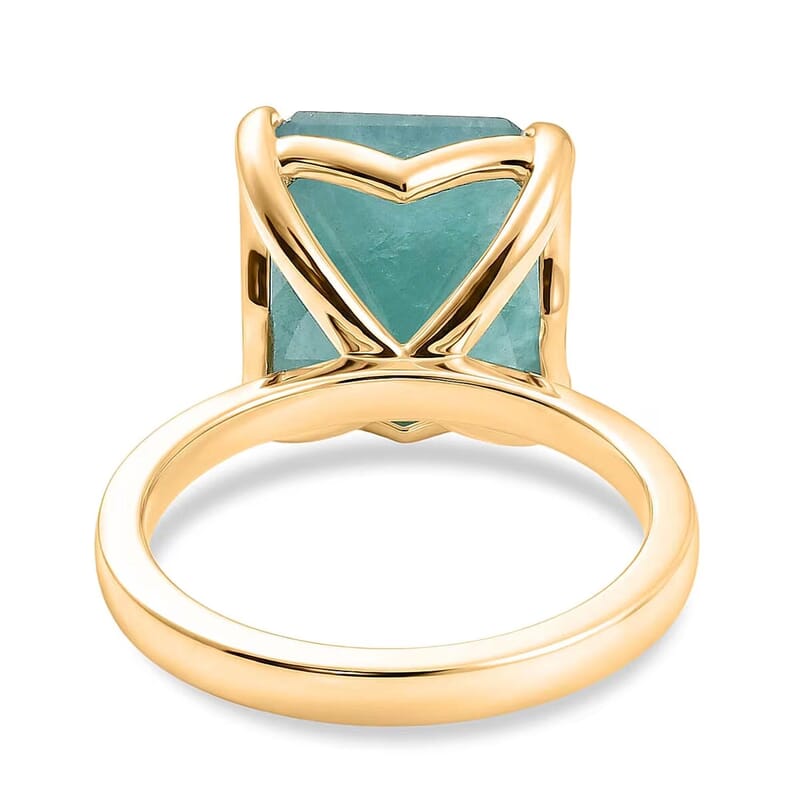 Luxoro Premium Grandidierite 8.60 ctw Timeless Solitaire Ring in 10K Yellow Gold (Size 5.0)