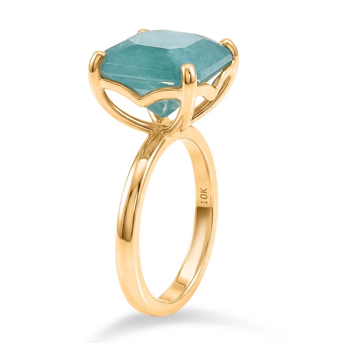 Luxoro Premium Grandidierite 8.60 ctw Timeless Solitaire Ring in 10K Yellow Gold (Size 6.0) image number 3