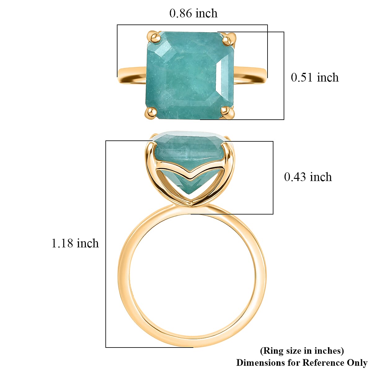 Luxoro Premium Grandidierite 8.60 ctw Timeless Solitaire Ring in 10K Yellow Gold (Size 8.0) image number 5