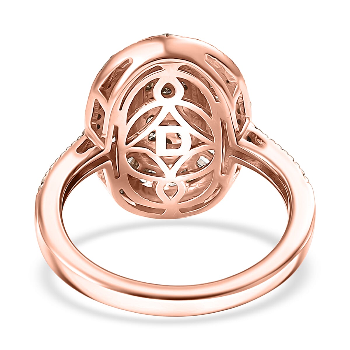 D'Joy Natural Champagne Diamond 1.00 ctw Royal Sunburst Ring in 18K Vermeil Rose Gold Over Sterling Silver (Size 9.0) image number 4