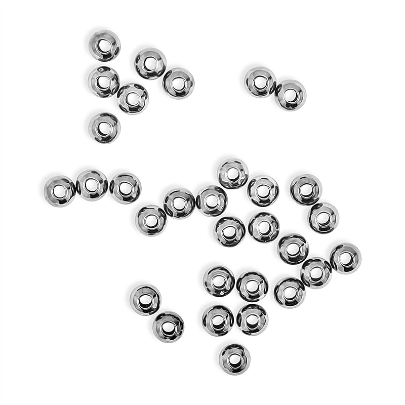 GCS Set of 100 4MM Spacer Beads In Dark Silvertone