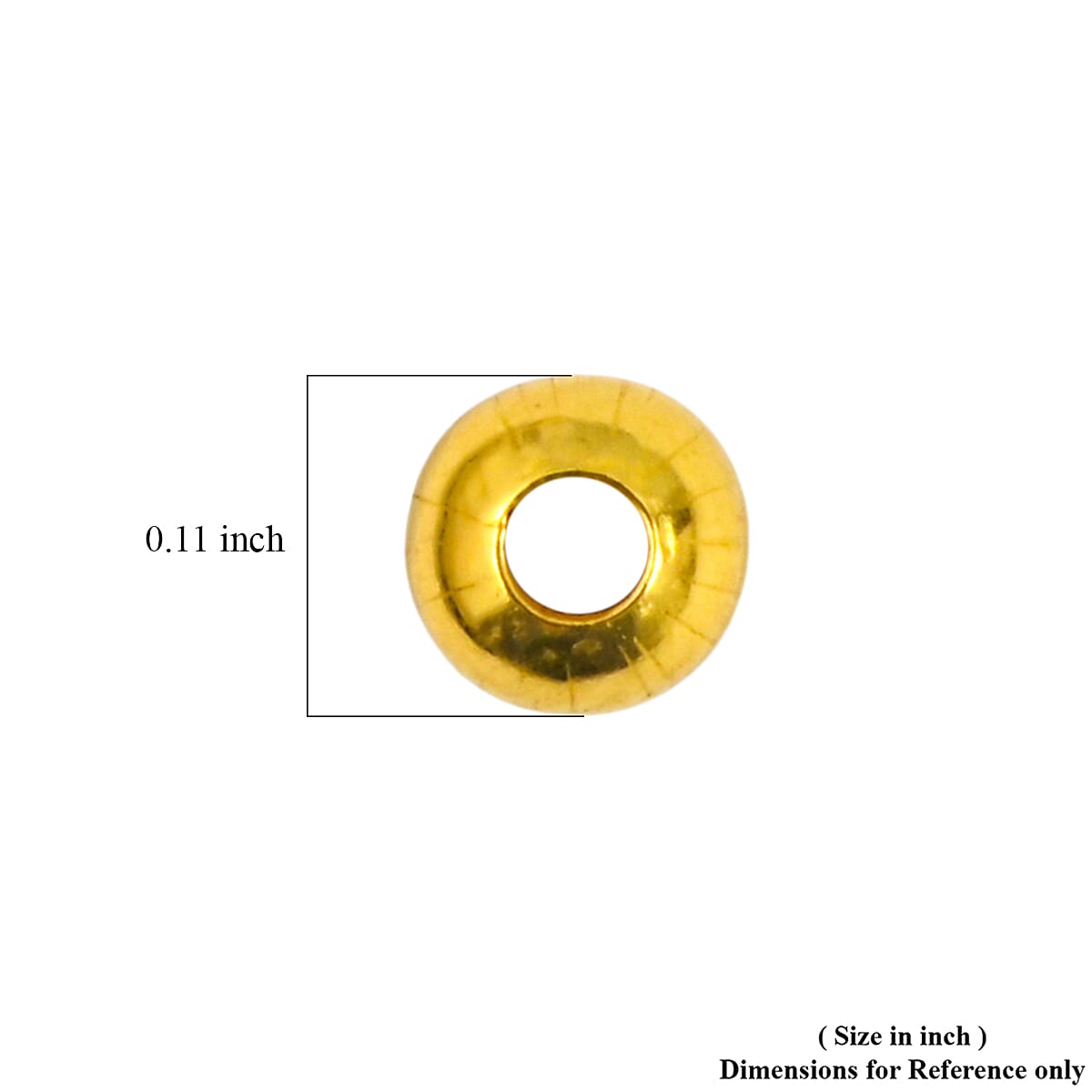 GCS Set of 100 3MM Spacer Beads In Goldtone image number 1