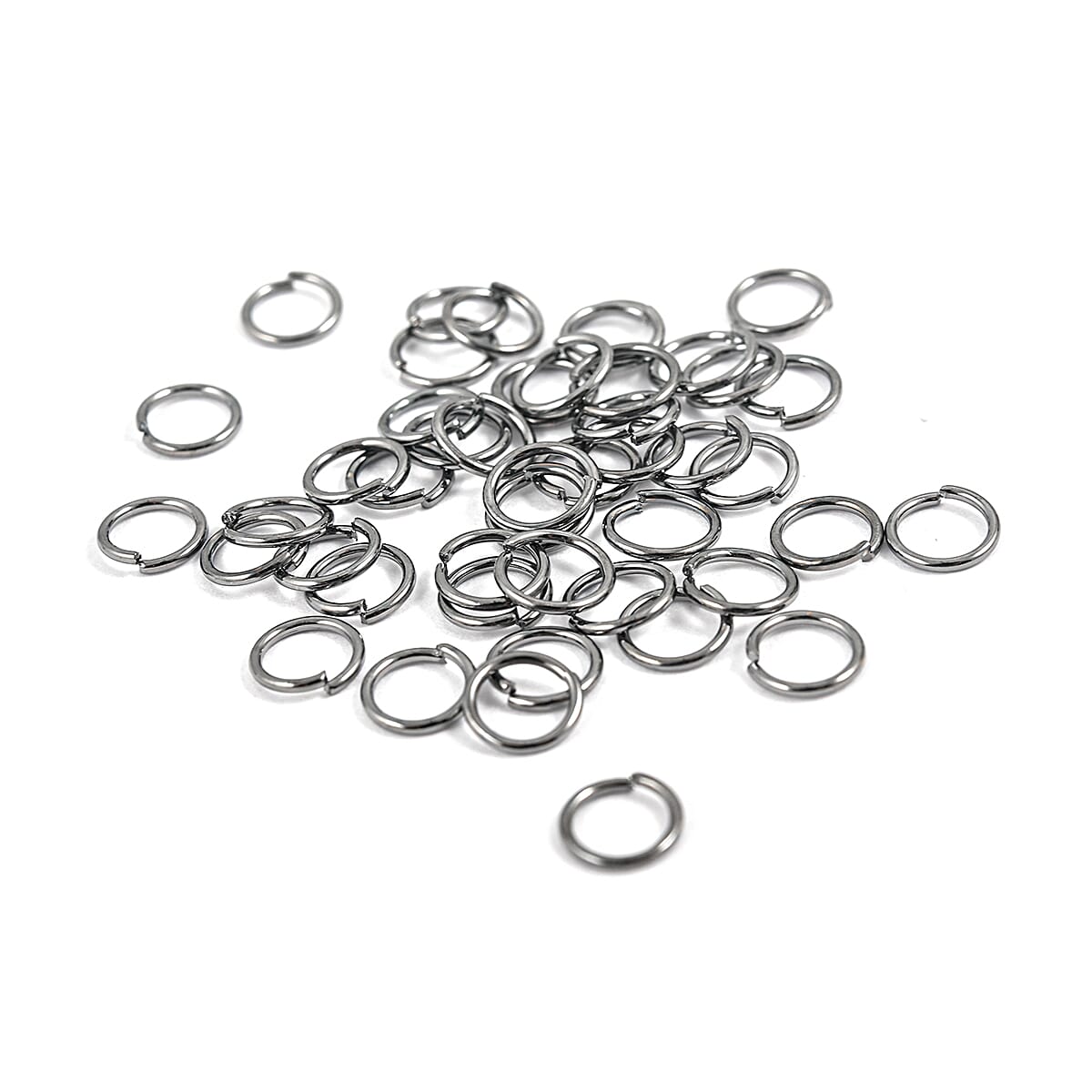 GCS Set of 50 6 MM Jump Rings In Dark Silvertone