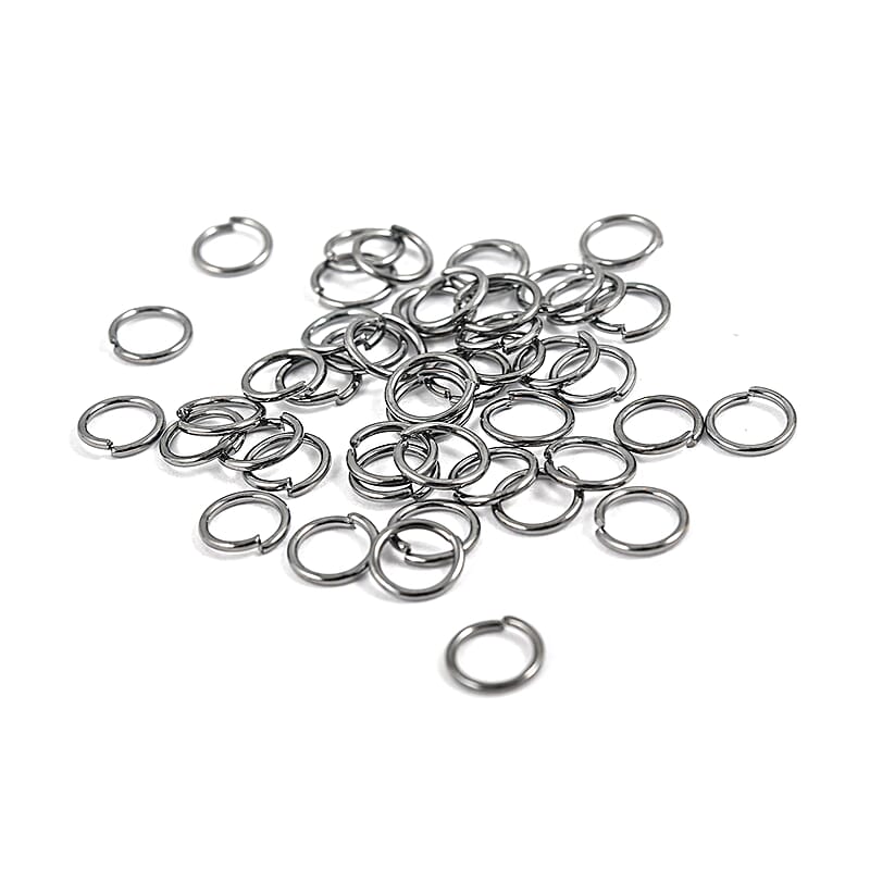 GCS Set of 50 6 MM Jump Rings In Dark Silvertone