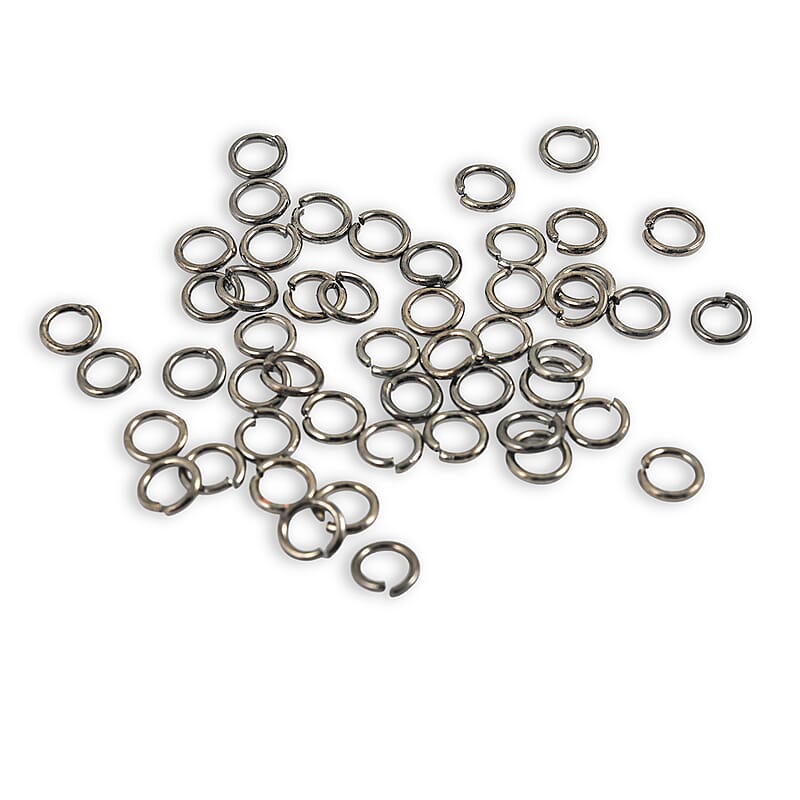 GCS Set of 50 4 MM Jump Rings In Dark Silvertone