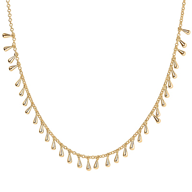 D'Joy Tinkling Bells Necklace in 18K Vermeil Yellow Gold Over Sterling Silver 18-20 Inches 9.50 Grams