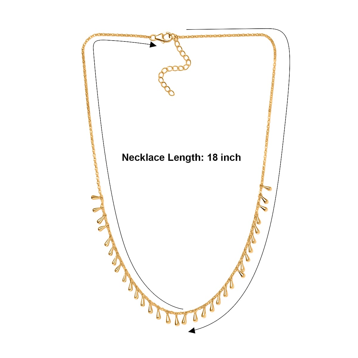 D'Joy Tinkling Bells Necklace in 18K Vermeil YG Over Sterling Silver (18-20 Inches) 9.50 Grams image number 4