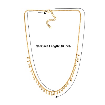 D'Joy Tinkling Bells Necklace in 18K Vermeil Yellow Gold Over Sterling Silver 18-20 Inches 9.50 Grams