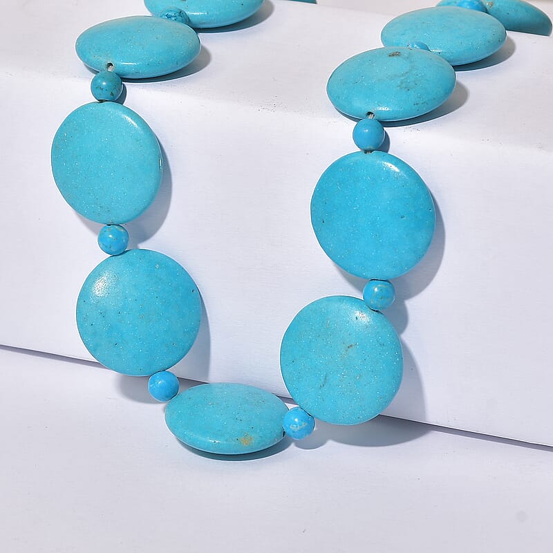 EverTrue Magnesite 415.00 ctw Beaded Necklace in Platinum Bond 18-19 Inches