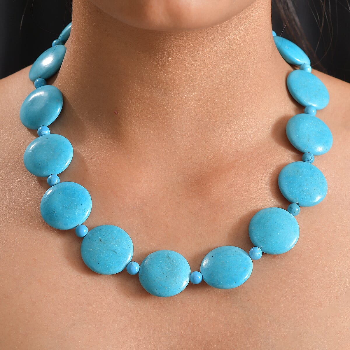 EverTrue Magnesite 415.00 ctw Beaded Necklace in Platinum Bond 18-19 Inches  image number 2