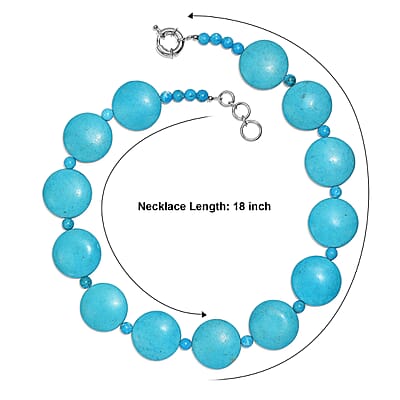 EverTrue Magnesite 415.00 ctw Beaded Necklace in Platinum Bond 18-19 Inches