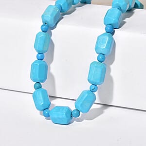 EverTrue Magnesite 420.00 ctw Beaded Necklace in Platinum Bond 18-19 Inches 
