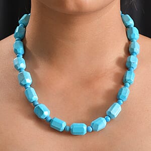 EverTrue Magnesite 420.00 ctw Beaded Necklace in Platinum Bond 18-19 Inches 