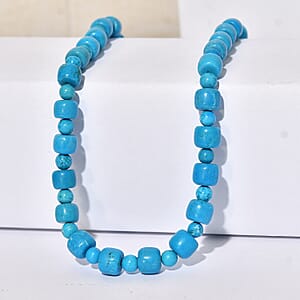 EverTrue Magnesite 340.00 ctw Beaded Necklace in Platinum Bond 18-19 Inches 