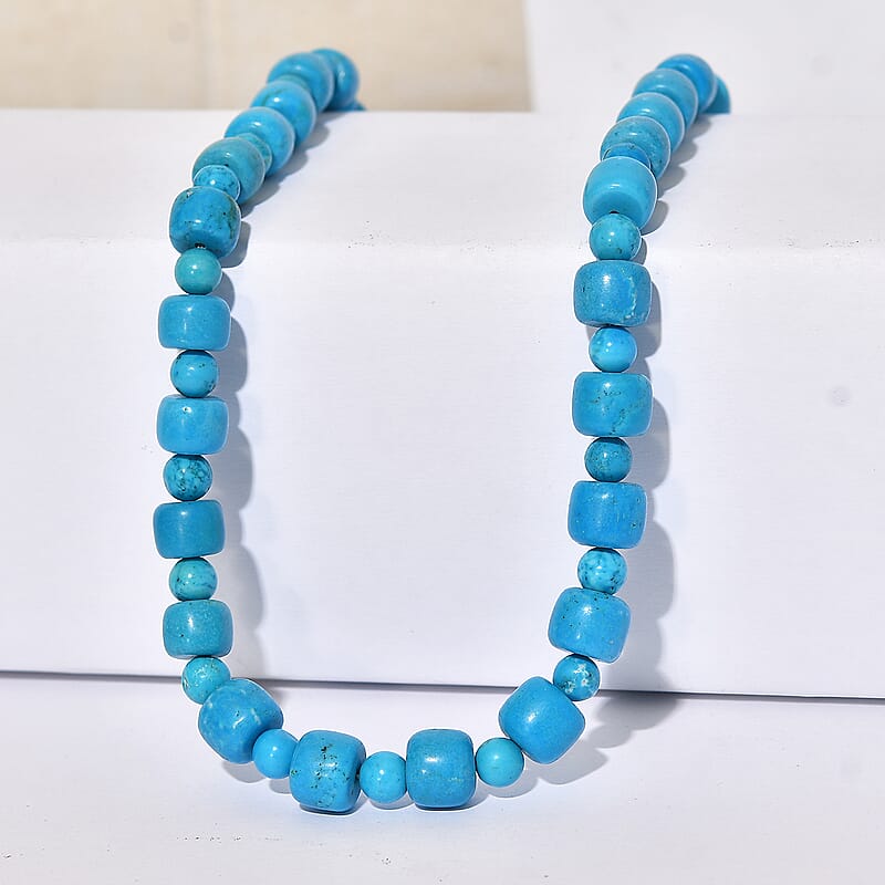 EverTrue Magnesite 340.00 ctw Beaded Necklace in Platinum Bond 18-19 Inches