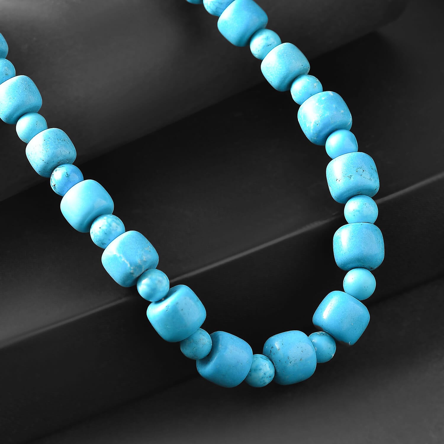 EverTrue Magnesite 340.00 ctw Beaded Necklace in Platinum Bond 18-19 Inches