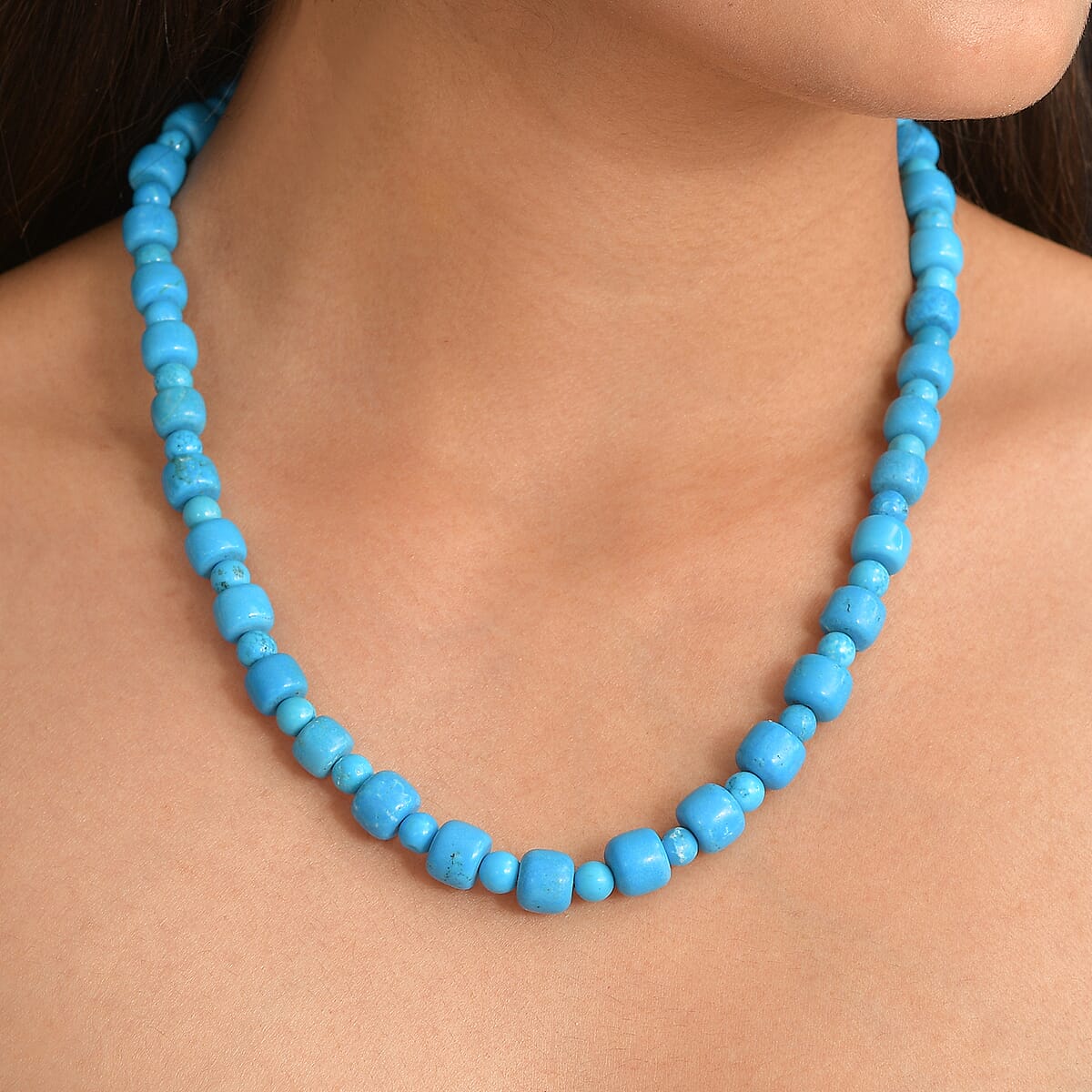 EverTrue Magnesite 340.00 ctw Beaded Necklace in Platinum Bond 18-19 Inches  image number 2