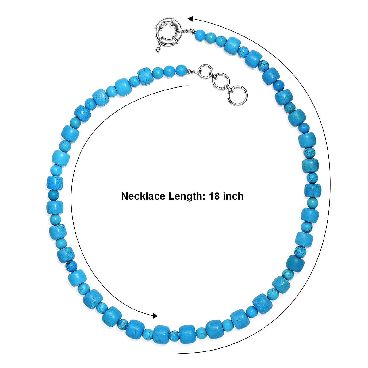 EverTrue Magnesite 340.00 ctw Beaded Necklace in Platinum Bond 18-19 Inches  image number 5