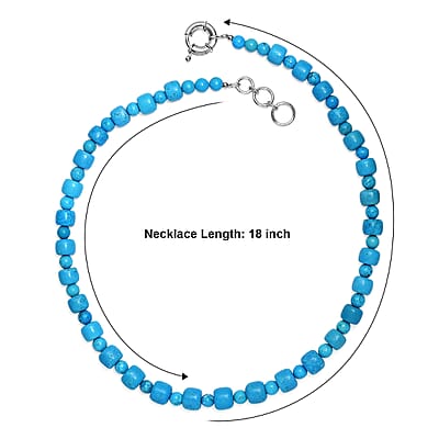 EverTrue Magnesite 340.00 ctw Beaded Necklace in Platinum Bond 18-19 Inches