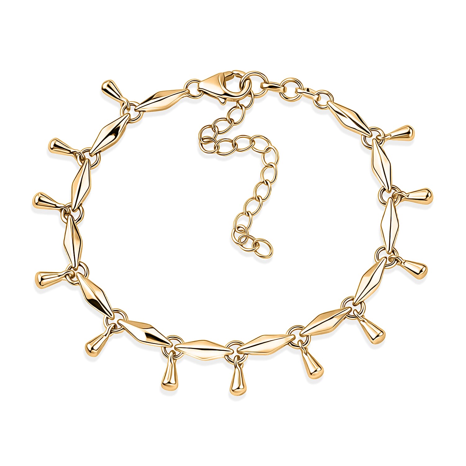 D'Joy Tinkling Bells Bracelet in 18K Vermeil Yellow Gold Over Sterling Silver (6.5-8.5In) 7.90 Grams