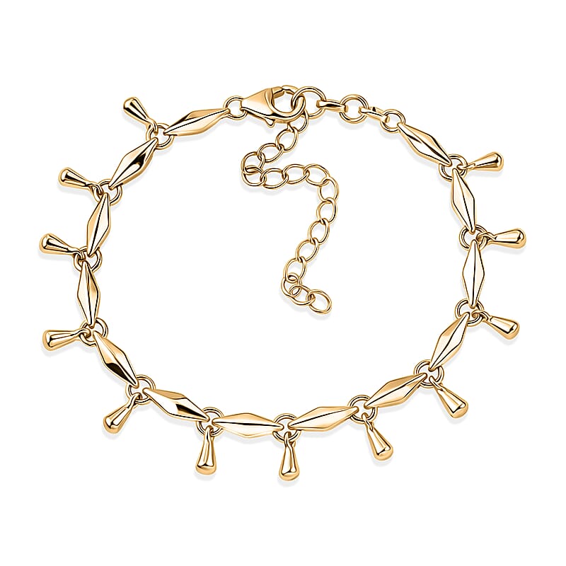 D'Joy Tinkling Bells Bracelet in 18K Vermeil Yellow Gold Over Sterling Silver (6.5-8.5In) 7.90 Grams