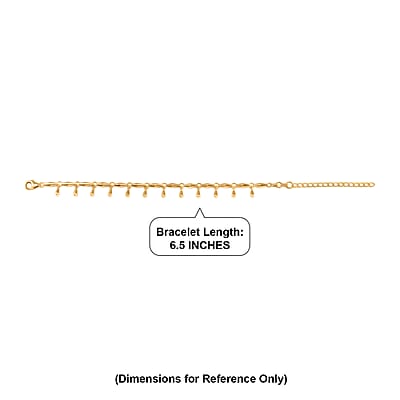 D'Joy Tinkling Bells Bracelet in 18K Vermeil Yellow Gold Over Sterling Silver (6.5-8.5In) 7.90 Grams