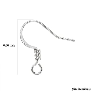 GCS Set of 24 Earring Wire With Coil In Silvertone