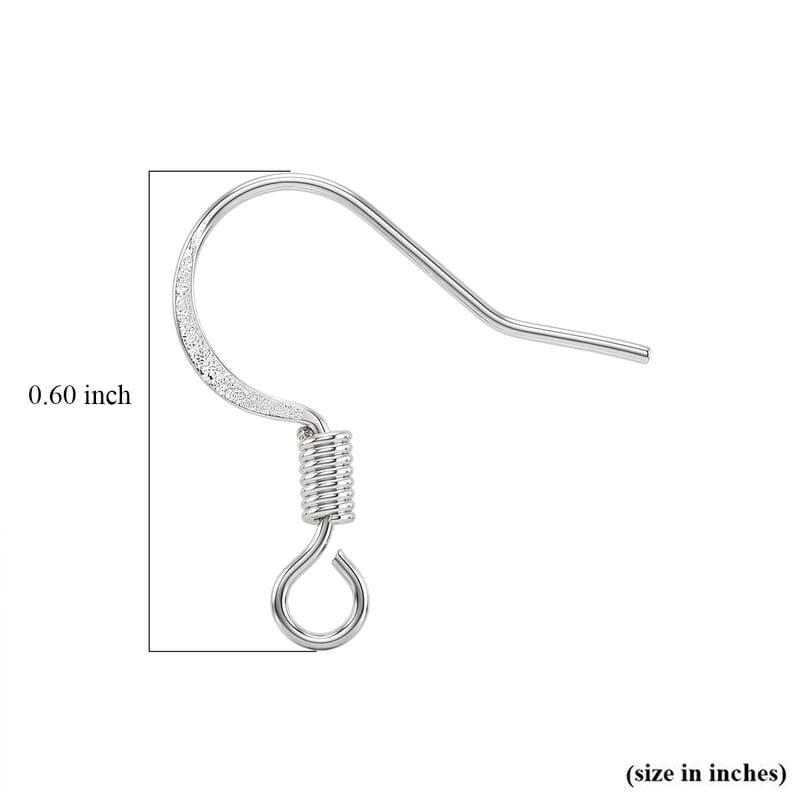 GCS Set of 24 Earring Wire With Coil In Silvertone