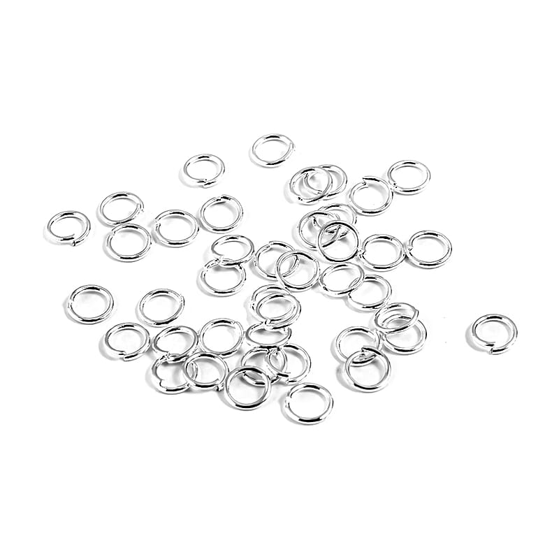 GCS Set of 50 5 MM Jump Rings In Silvertone