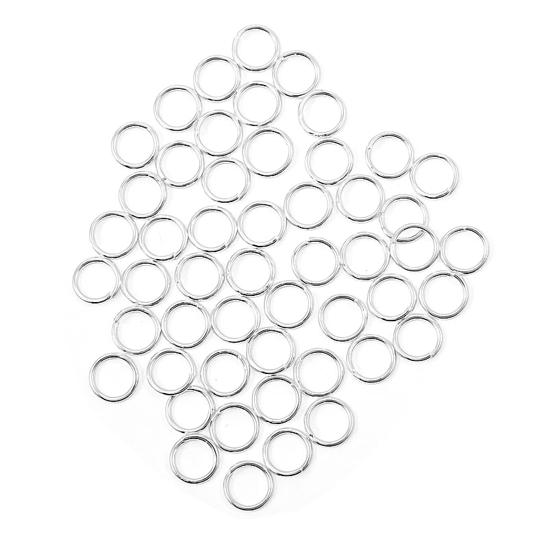 GCS Set of 50 6 MM Jump Rings In Silvertone