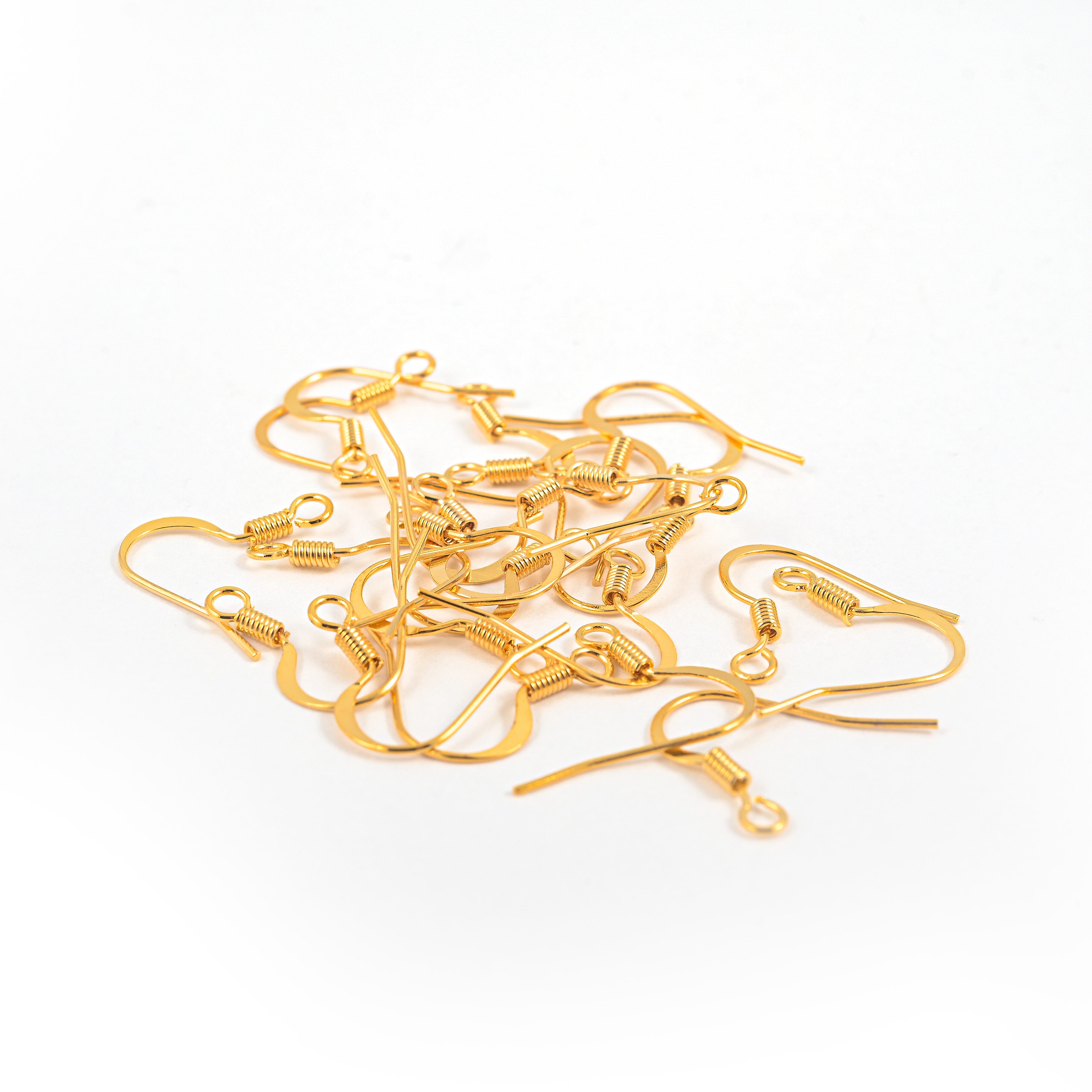 GCS Set of 24 Earring Wire With Coil In Goldtone