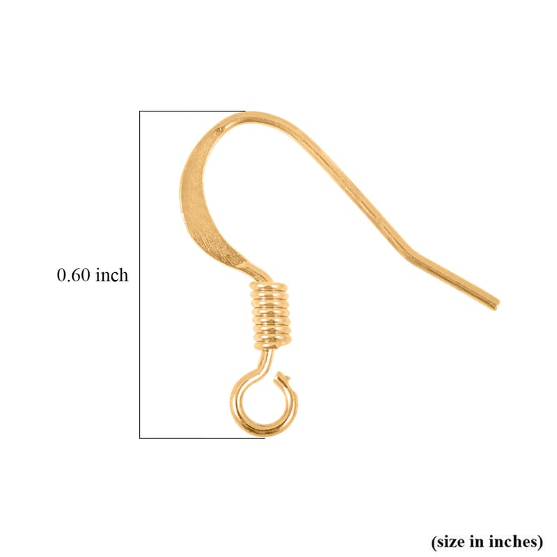 GCS Set of 24 Earring Wire With Coil In Goldtone