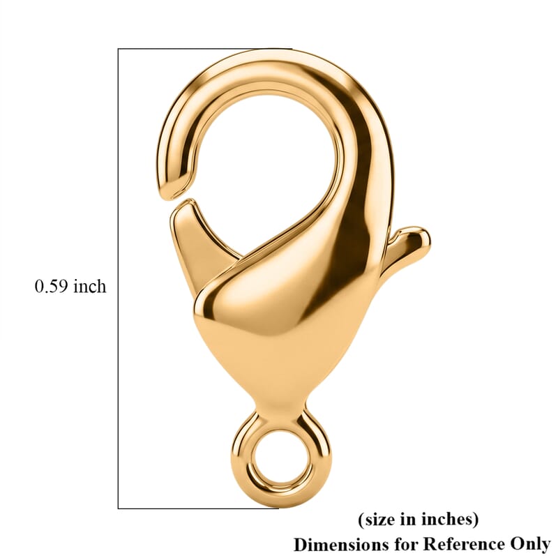 GCS Set of 10 Small Lobster Lock Clasp In Goldtone