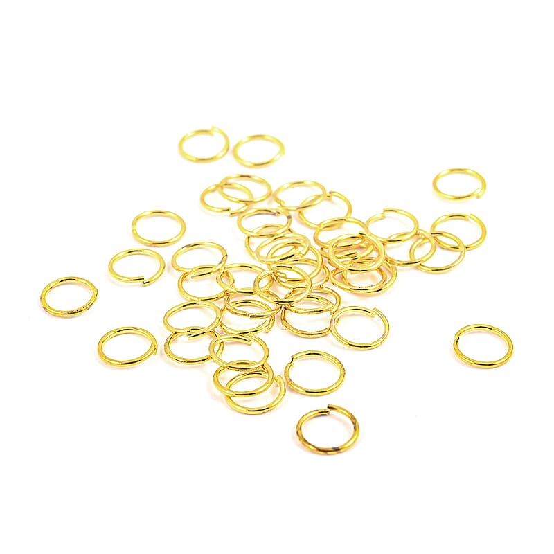 GCS Set of 50 8 MM Jump Rings In Goldtone
