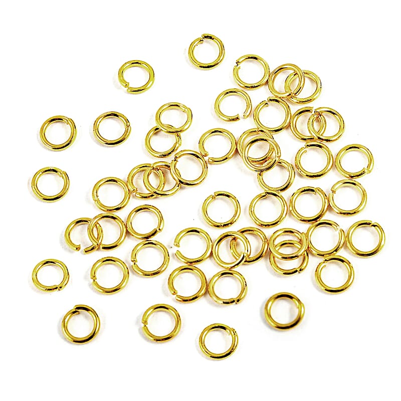 GCS Set of 50 4 MM Jump Rings In Goldtone