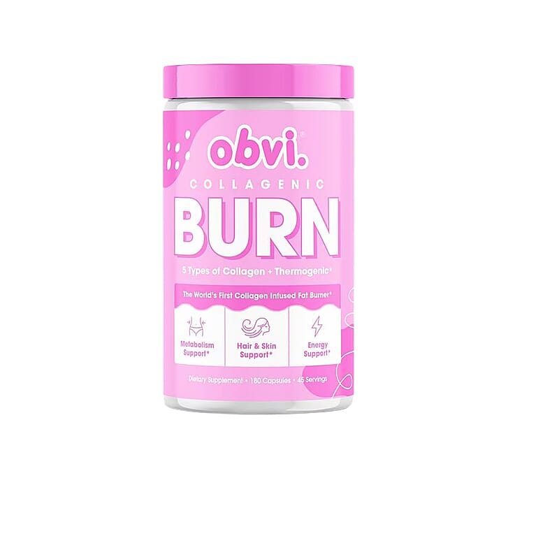 Obvi Collagenic AM Burn Collagen Infused Fat Burner Dietary Supplement (180 Capsules) Made in US