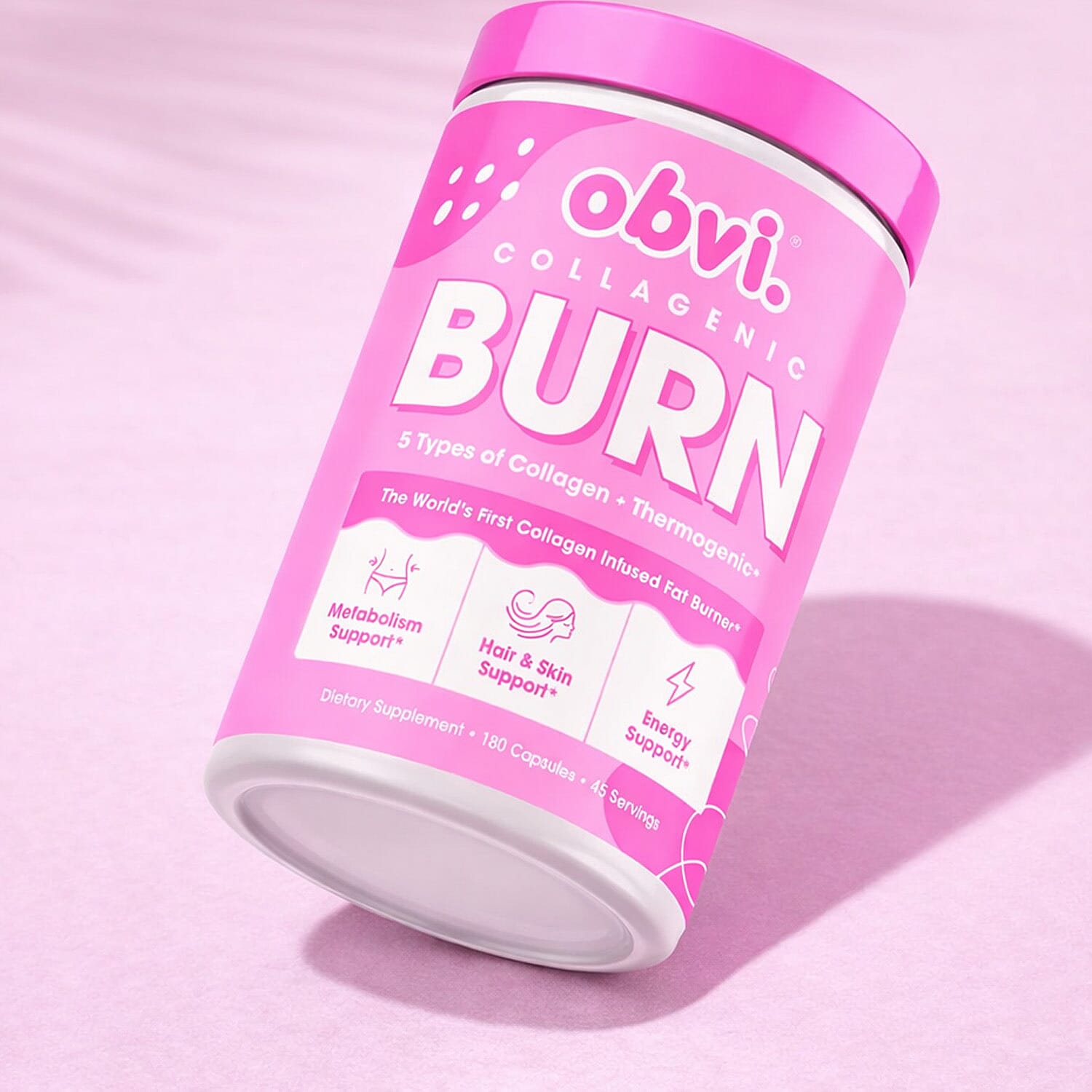 Obvi Collagenic AM Burn Collagen Infused Fat Burner Dietary Supplement (180 Capsules) Made in US