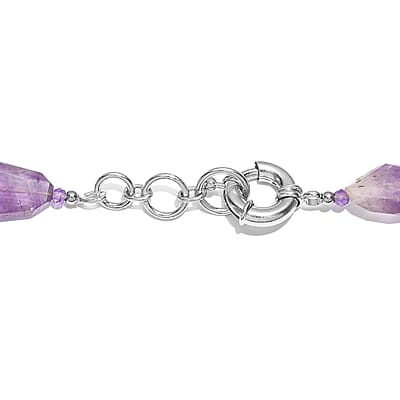 EverTrue Africam Amethyst 320.00 ctw Beaded Necklace in Platinum Bond 18-19 Inches
