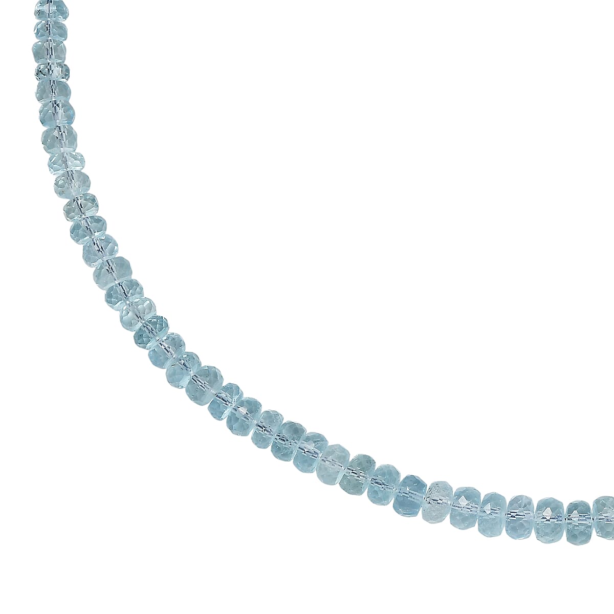 D'Joy Mangoro Aquamarine 105.00 ctw Beaded Necklace in Rhodium Over Sterling Silver (18-20 Inches) image number 3