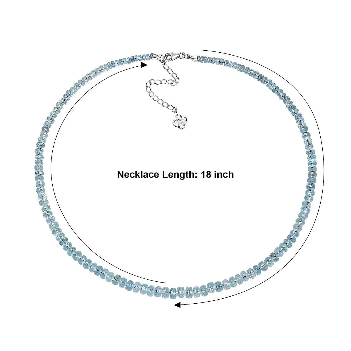 D'Joy Mangoro Aquamarine 105.00 ctw Beaded Necklace in Rhodium Over Sterling Silver (18-20 Inches) image number 5