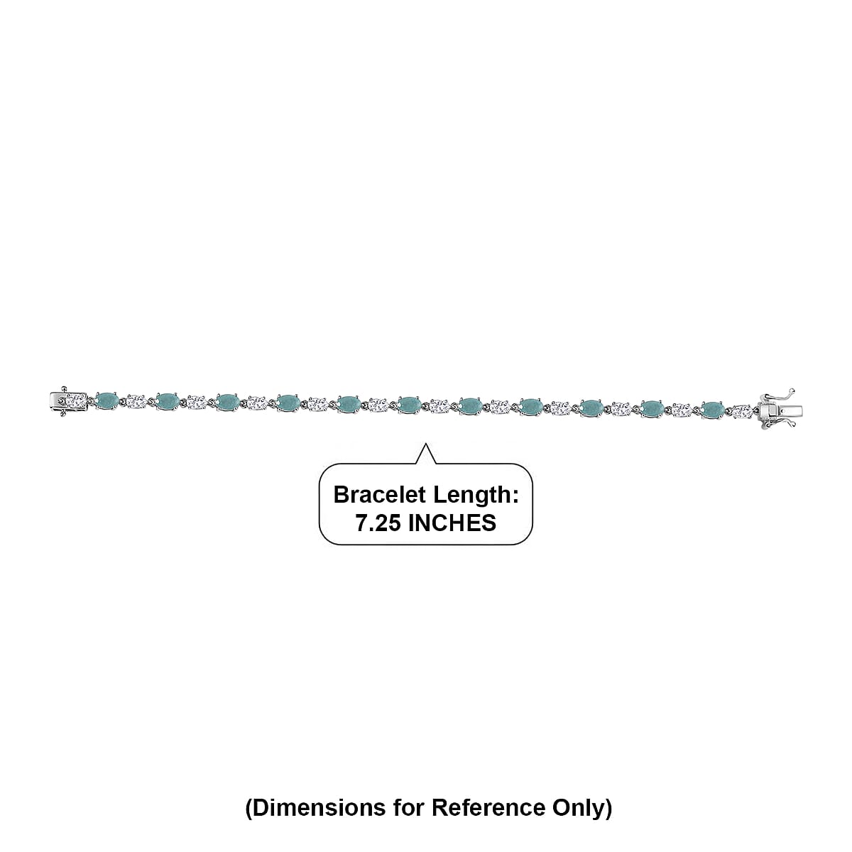 D'Joy Grandidierite and Moissanite 8.15 ctw Bracelet in Rhodium Over Sterling Silver (7.25 In) image number 4
