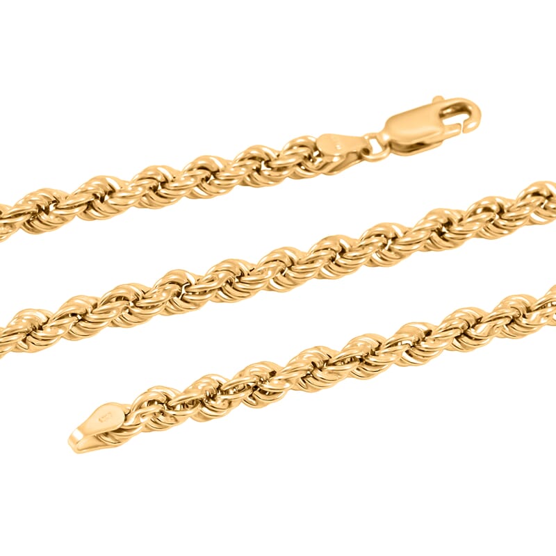 Italian 2.7mm Silk Rope Necklace in 10K Yellow Gold 3.25 Grams (18 Inches)