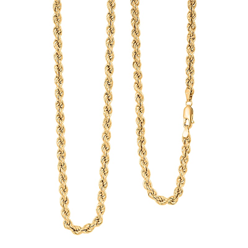 Italian 2.7mm Silk Rope Necklace in 10K Yellow Gold 3.75 Grams (20 Inches)