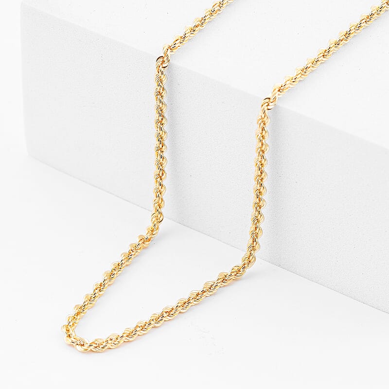 Italian 2.7mm Silk Rope Necklace in 10K Yellow Gold 4.15 Grams (22 Inches)