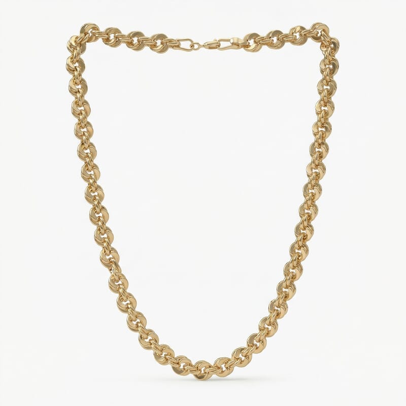 Italian 3.8mm Spirali Oro Chain Necklace in 10K Yellow Gold 5.30 Grams (20 Inches)