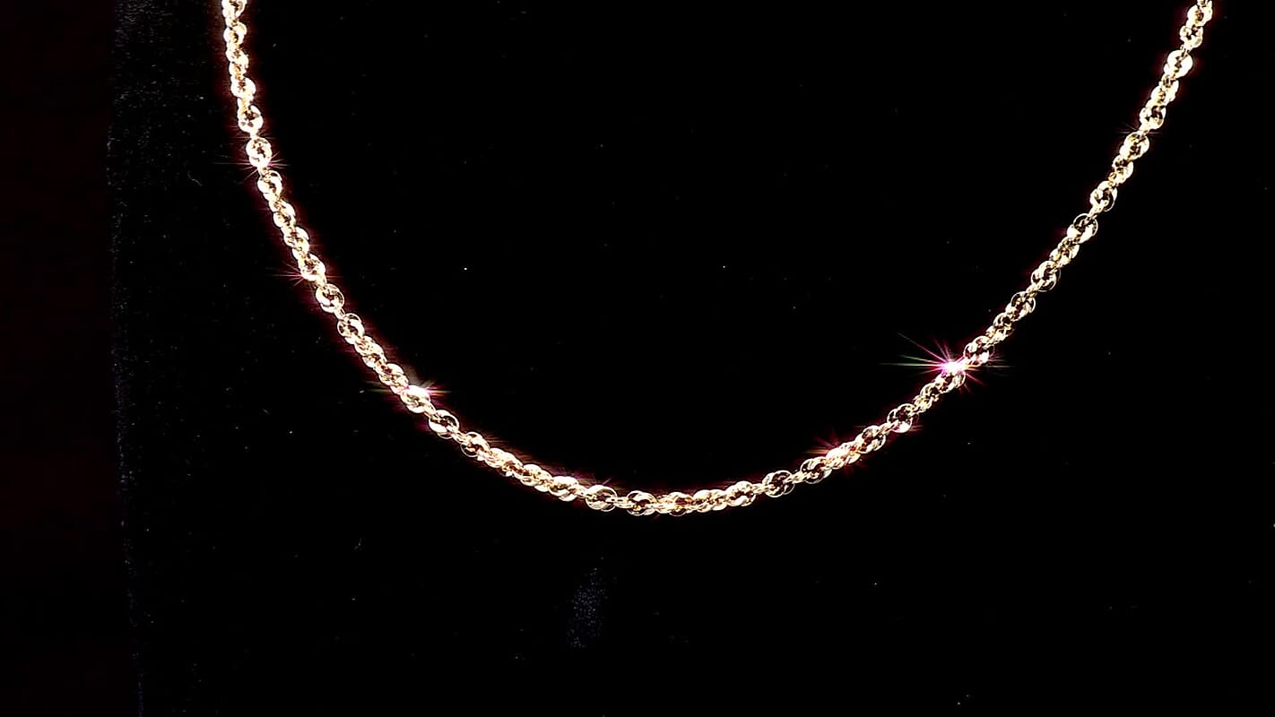 Italian 3.8mm Spirali Oro Chain Necklace in 10K Yellow Gold 5.30 Grams (20 Inches)