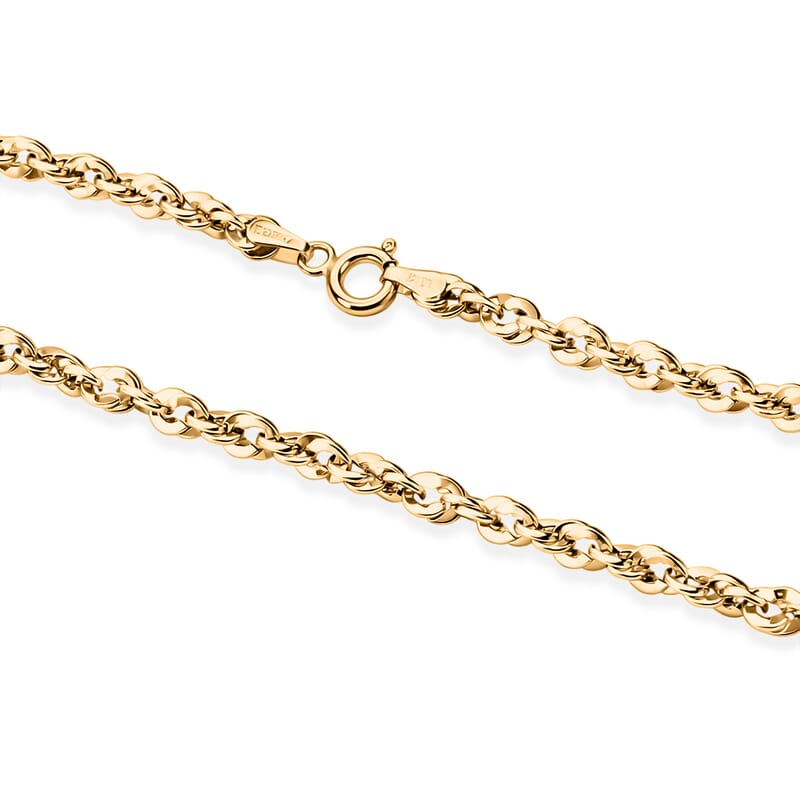 Italian 3.8mm Spirali Oro Chain Necklace in 10K Yellow Gold 5.30 Grams (20 Inches)
