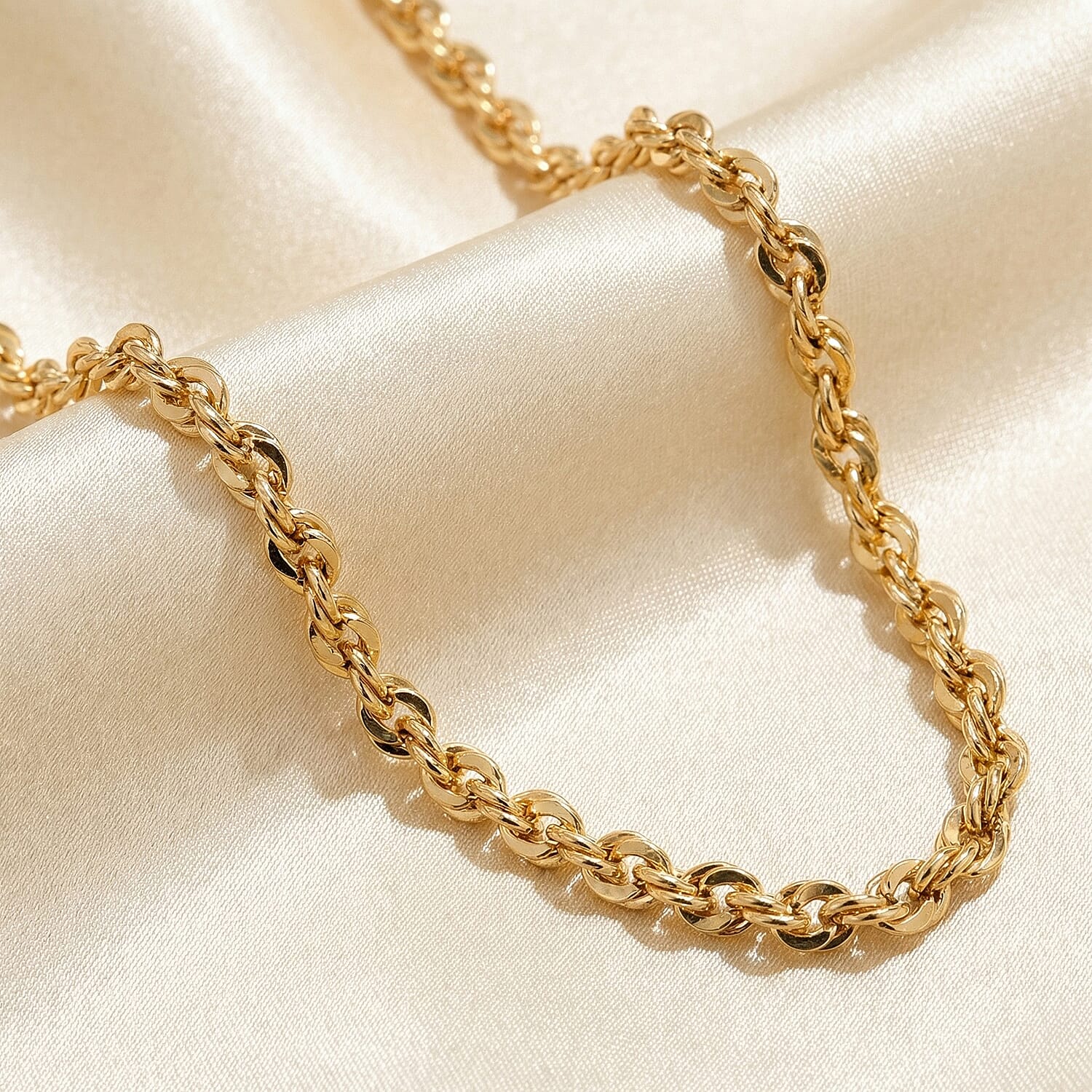 Italian 3.8mm Spirali Oro Chain Necklace in 10K Yellow Gold 5.60 Grams (22 Inches)